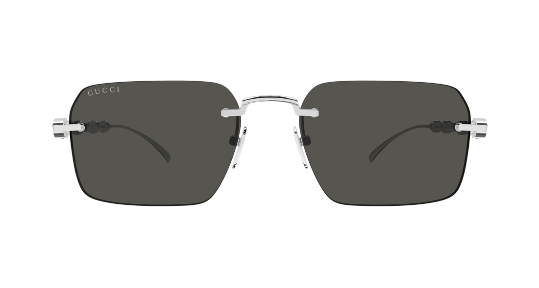 Lunettes de soleil gucci gg2154s 001 plateado rectangular / squared masculino taille 56mm - Vue détaillée