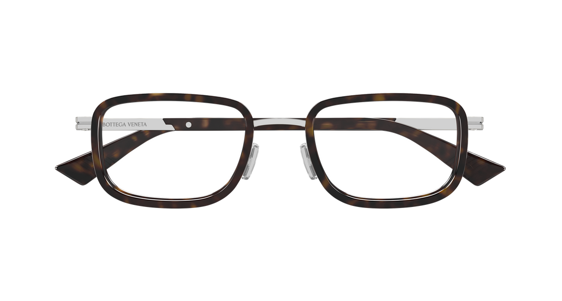 Occhiali da vista bottega veneta bv1464o 006 plateado rectangular / squared masculino taglia 53mm - Vista dettagliata