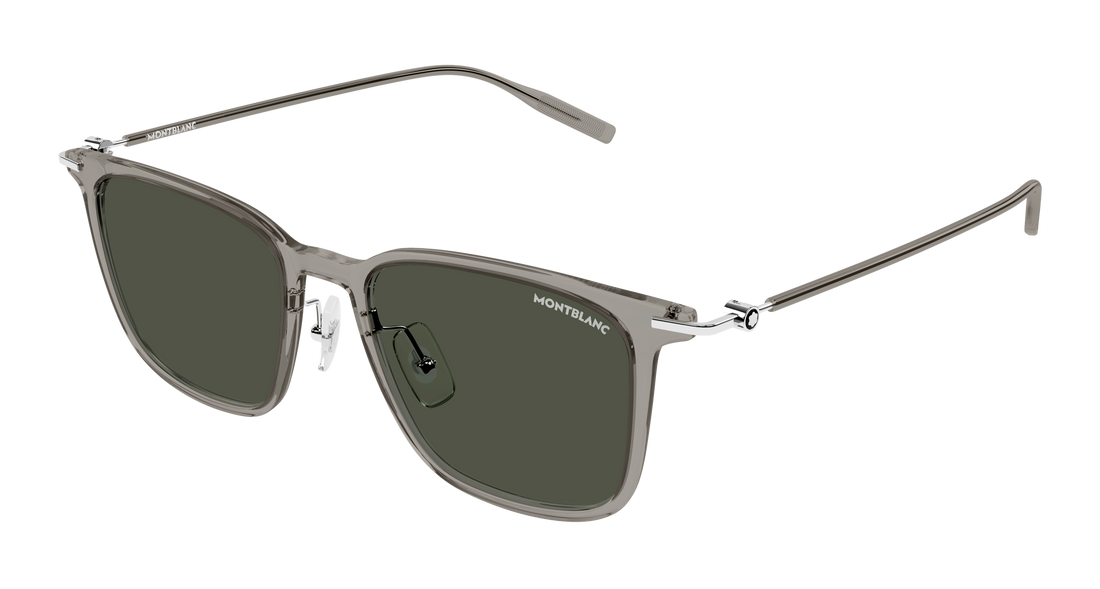 Solglasögon montblanc mb0354s 007 gris rectangular / squared masculino storlek 52mm - Huvudvy