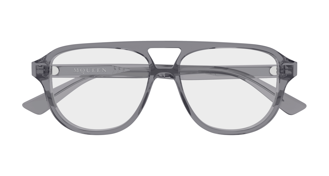 Gafas graduadas alexander mcqueen am0574o 005 gris pilot/navigator unisex talla 54mm - Vista de detalle