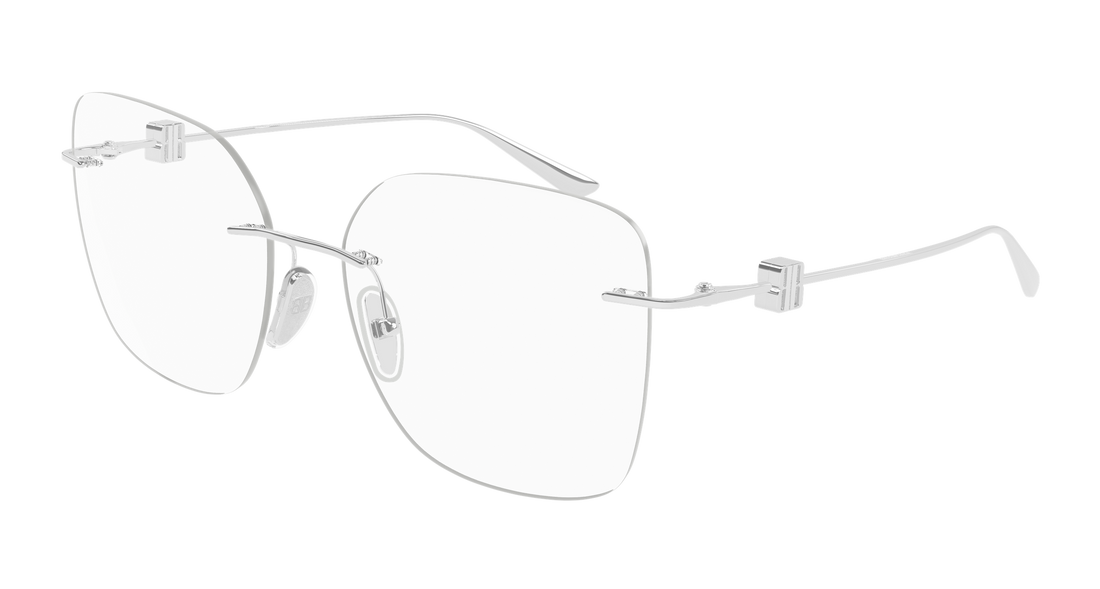 Lunettes de vue balenciaga bb0537o 001 plateado rectangular / squared femenino taille 58mm - Vue principale