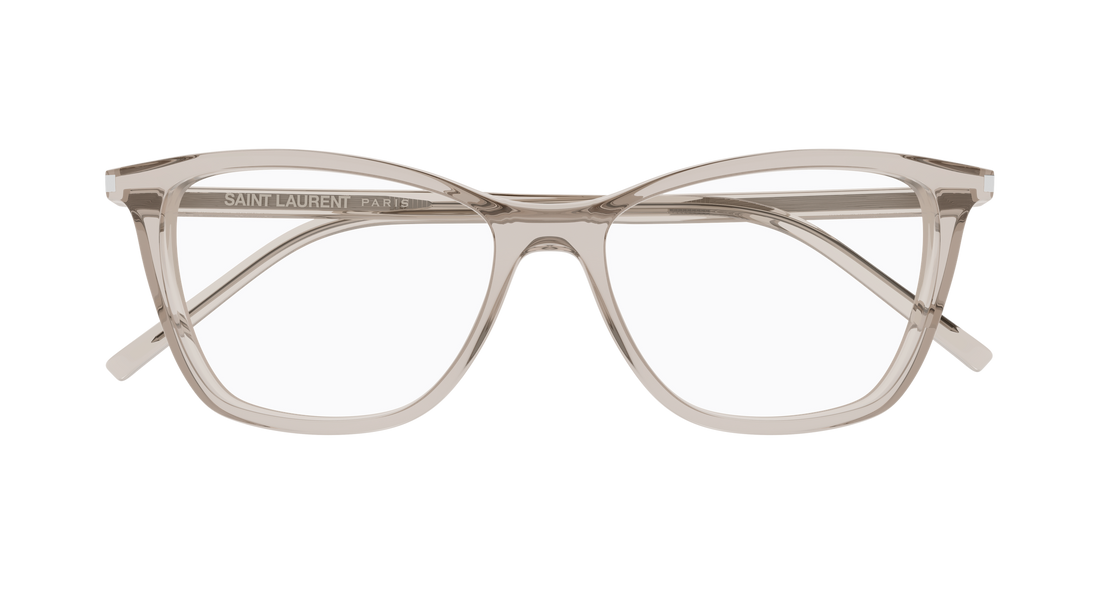 Óculos graduados saint laurent sl 259 017 beige cat eye femenino tamanho 53mm - Vista de detalhe