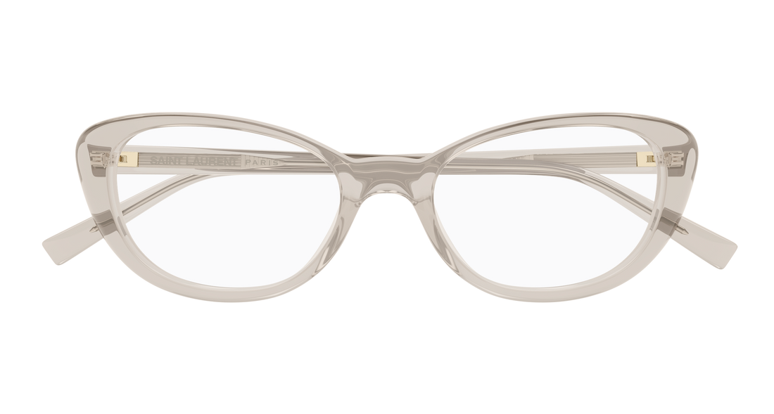 Óculos graduados saint laurent sl 822 opt 006 beige cat eye femenino tamanho 52mm - Vista de detalhe