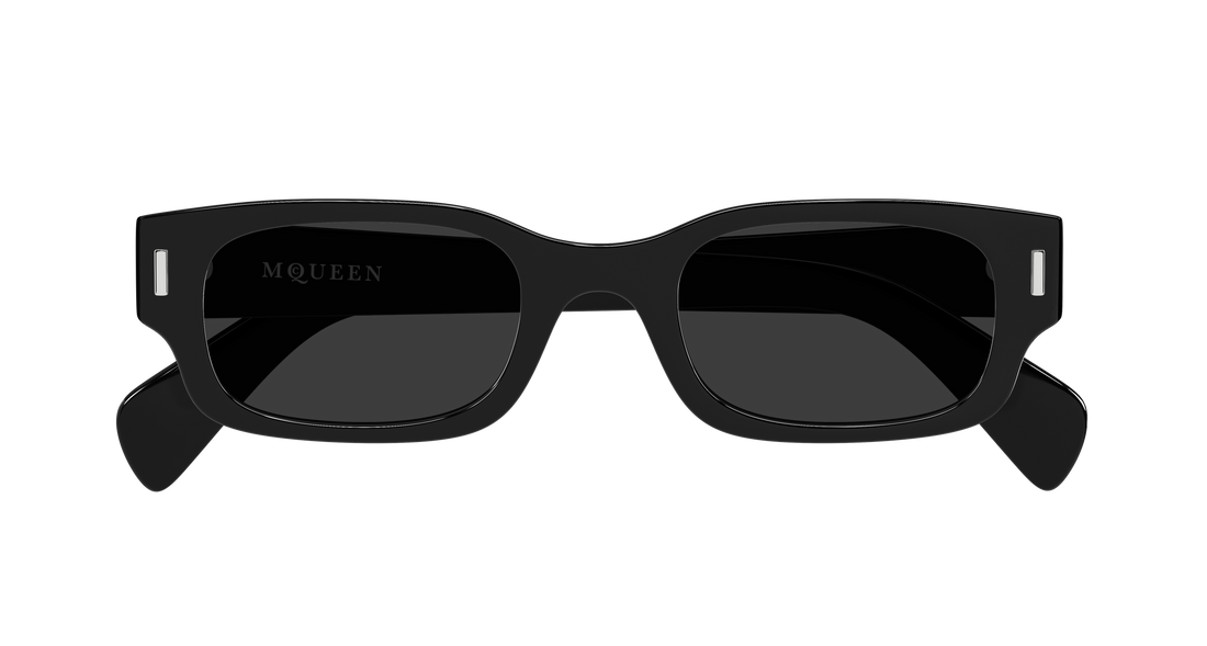 Óculos de sol alexander mcqueen am0549s 001 negro round/oval/panthos unisex tamanho 50mm - Vista de detalhe