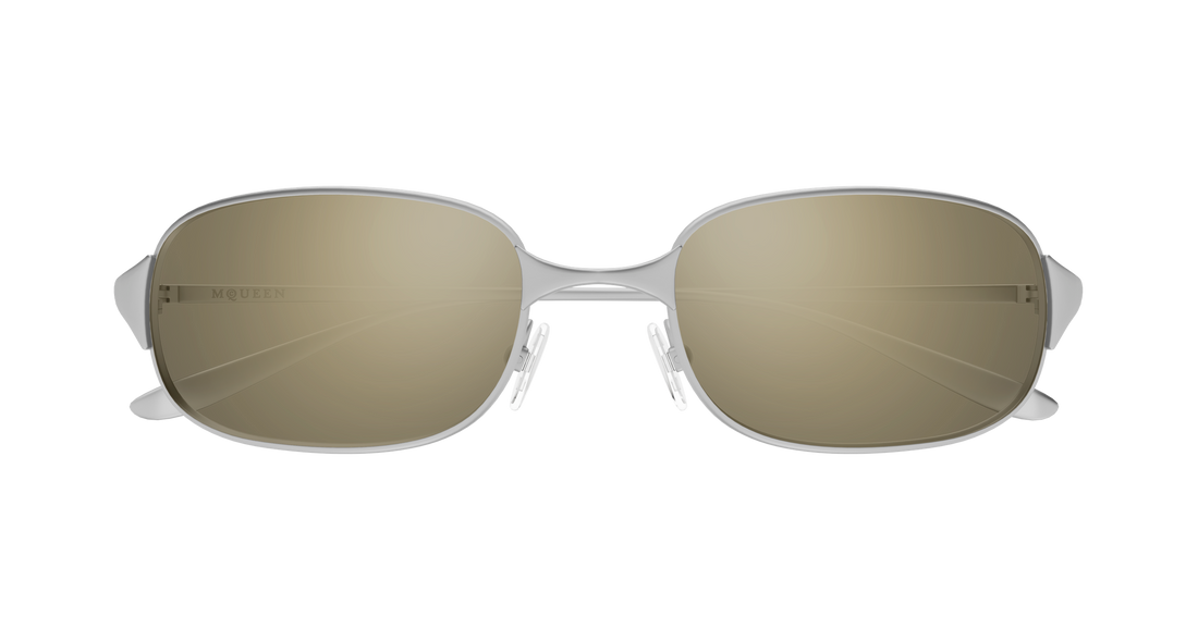 Óculos de sol alexander mcqueen am0588s 003 plateado round/oval/panthos masculino tamanho 55mm - Vista de detalhe