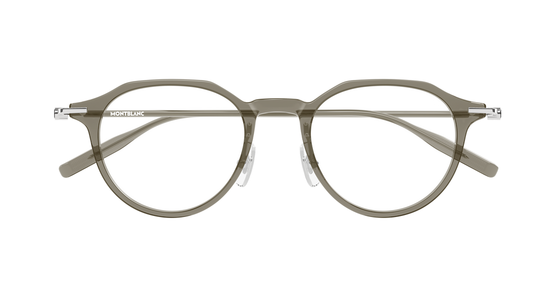 Óculos graduados montblanc mb0355o 006 marron round/oval/panthos masculino tamanho 49mm - Vista de detalhe