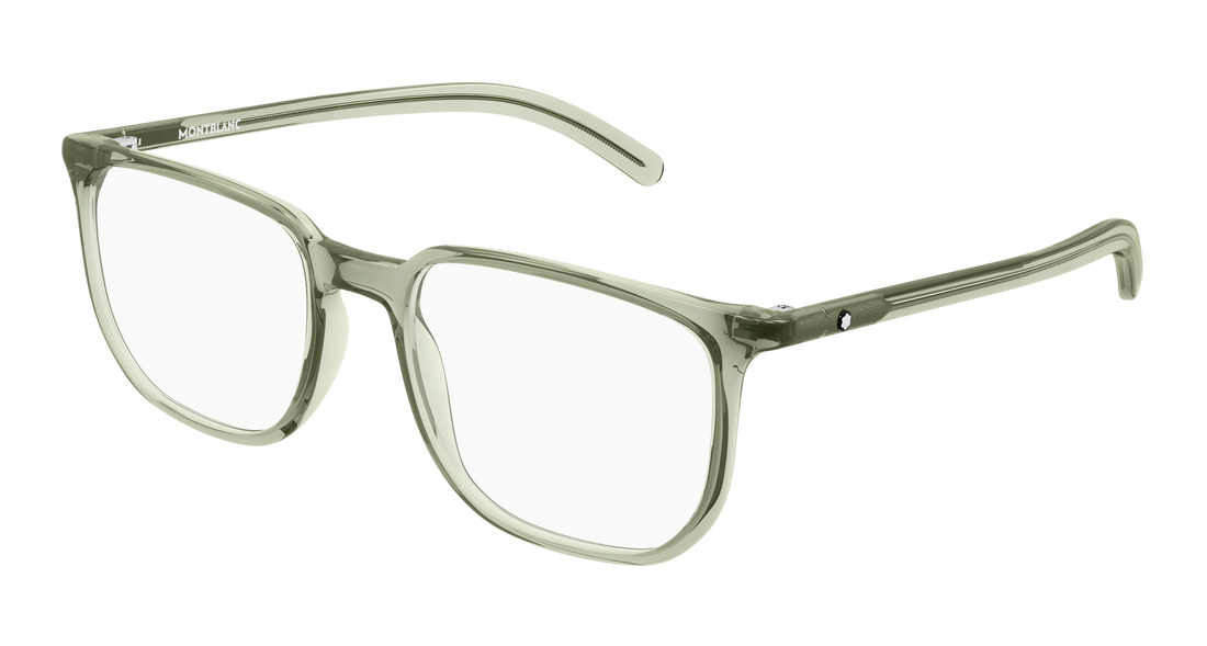 Glasögon montblanc mb0388o 005 verde rectangular / squared masculino storlek 54mm - Huvudvy