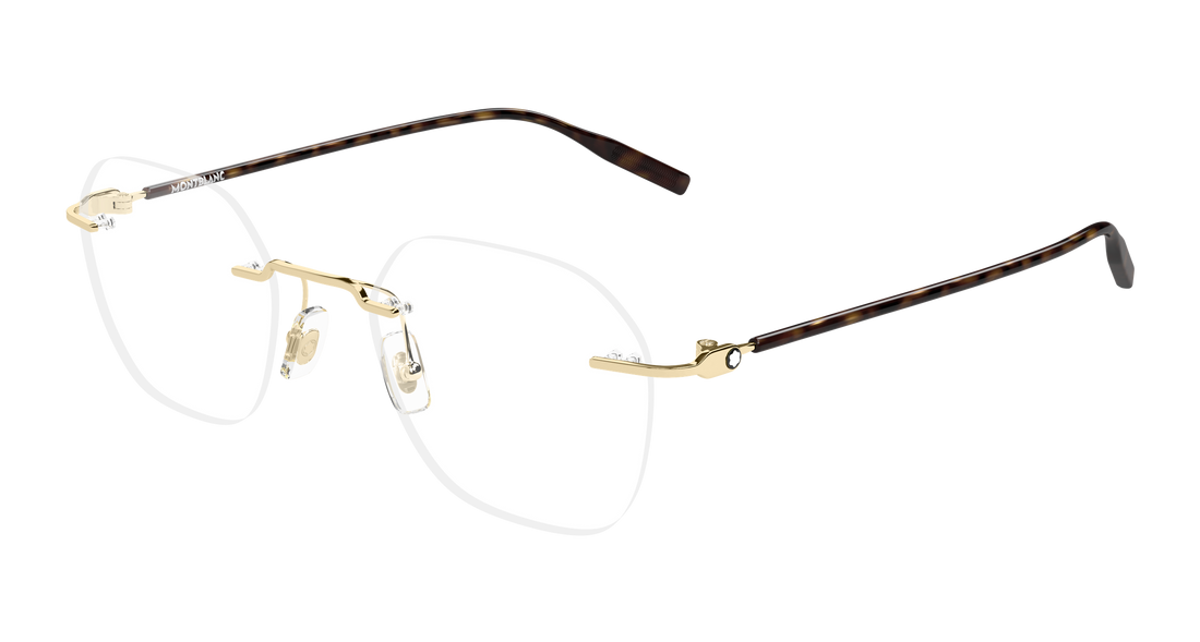 Óculos graduados montblanc mb0471o 003 dorado round/oval/panthos masculino tamanho 50mm - Vista principal