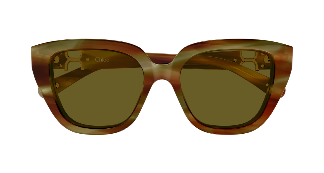 Óculos de sol chloé ch0410s 004 havana cat eye femenino tamanho 53mm - Vista de detalhe