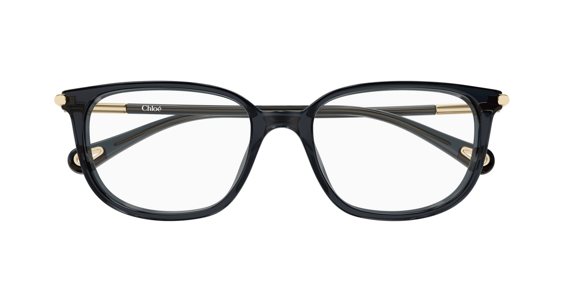 Óculos graduados chloé ch0400o 001 gris cat eye femenino tamanho 53mm - Vista de detalhe