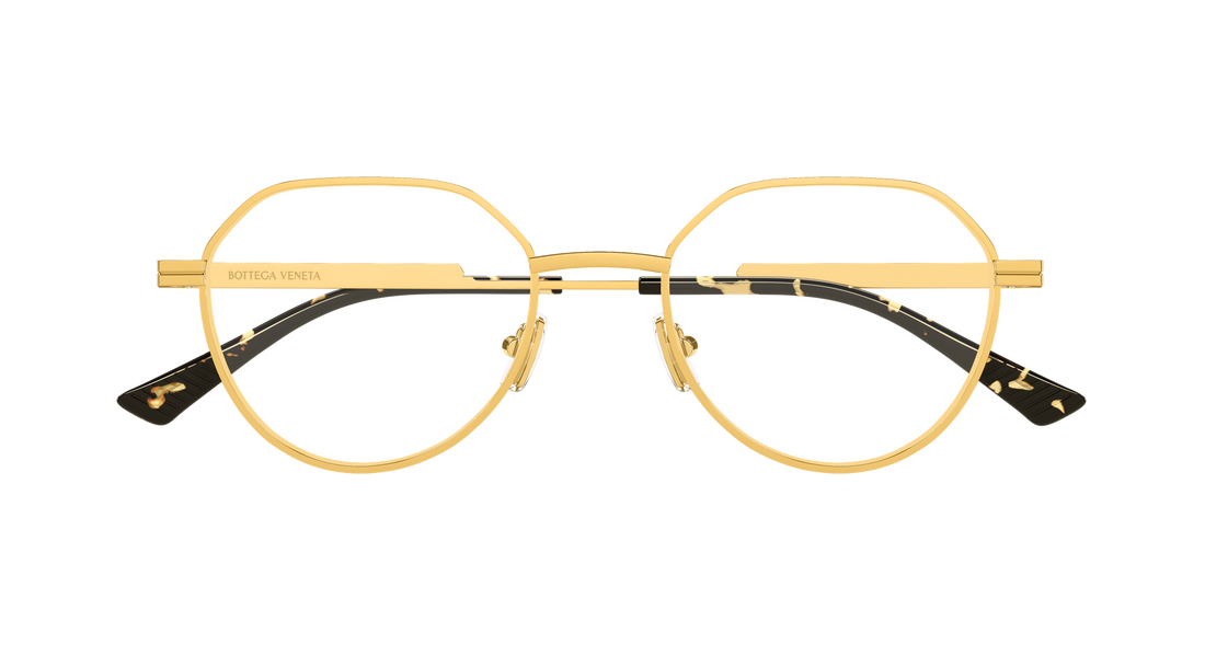 Óculos graduados bottega veneta bv1468o 001 dorado round/oval/panthos unisex tamanho 51mm - Vista de detalhe