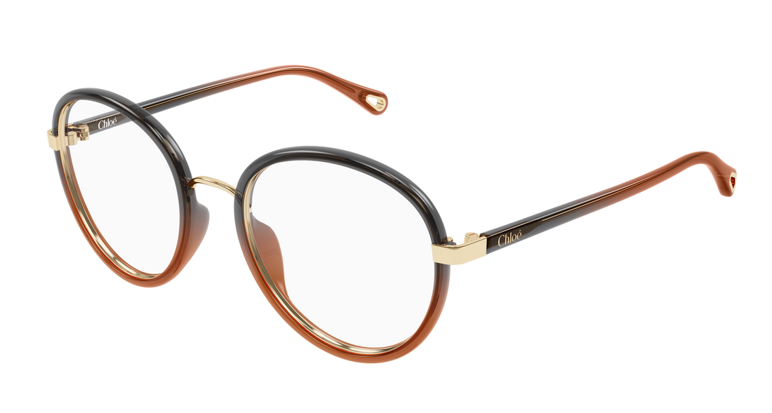 Brillen chloé ch0308o 007 negro round/oval/panthos femenino größe 53mm - Hauptansicht