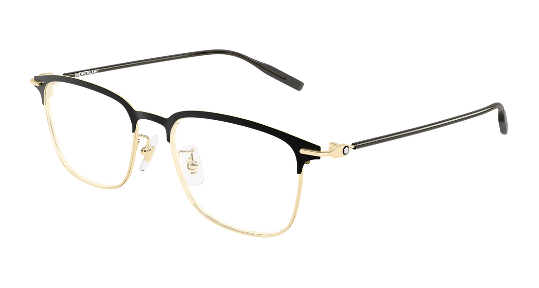 Prescription glasses montblanc mb0490oa 002 dorado rectangular / squared masculino size 54mm - Main view