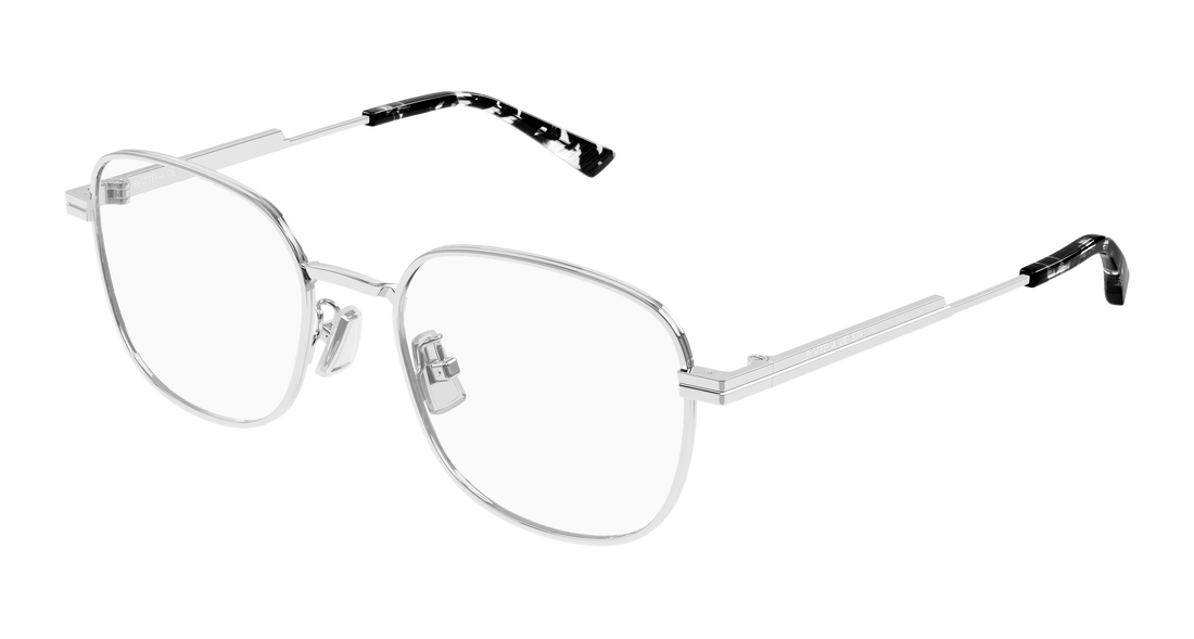 Óculos graduados bottega veneta bv1521oj 002 plateado rectangular / squared unisex tamanho 52mm - Vista principal