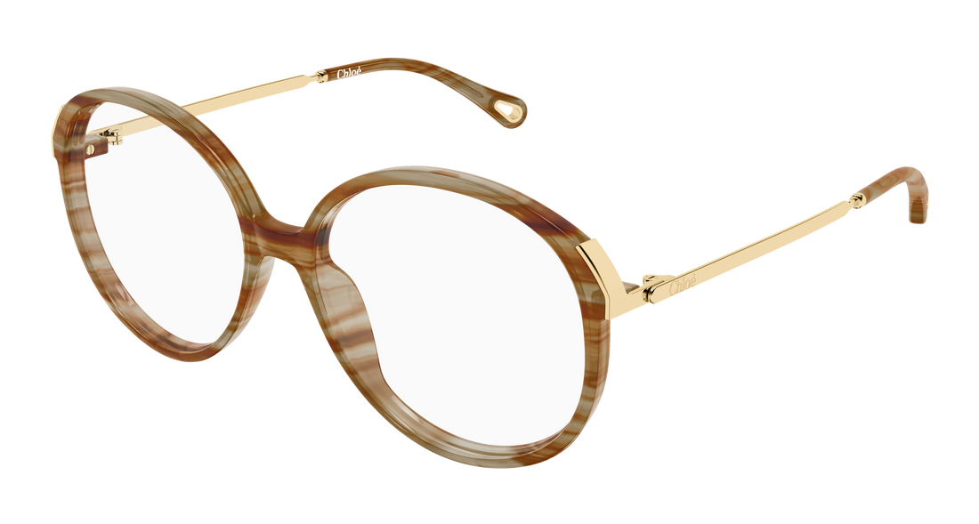 Briller chloé ch0408o 004 havana round/oval/panthos femenino størrelse 58mm - Hovedvisning