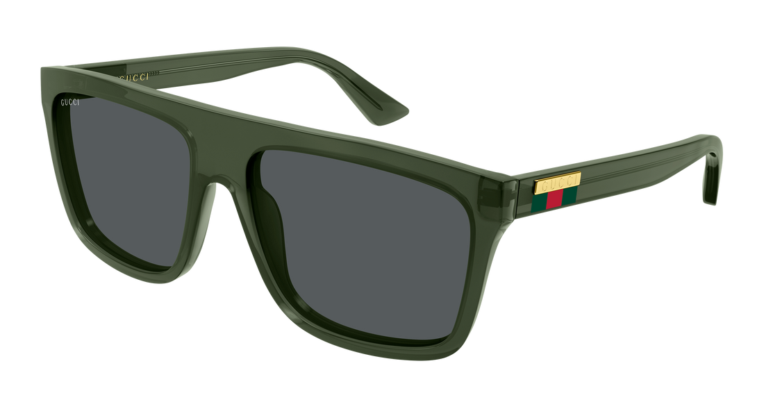 Solbriller gucci gg0748s 011 verde rectangular / squared masculino størrelse 59mm - Hovedvisning
