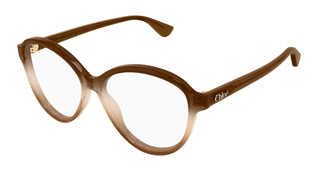 Óculos graduados chloé ch0392o 005 marron round/oval/panthos femenino tamanho 57mm - Vista principal