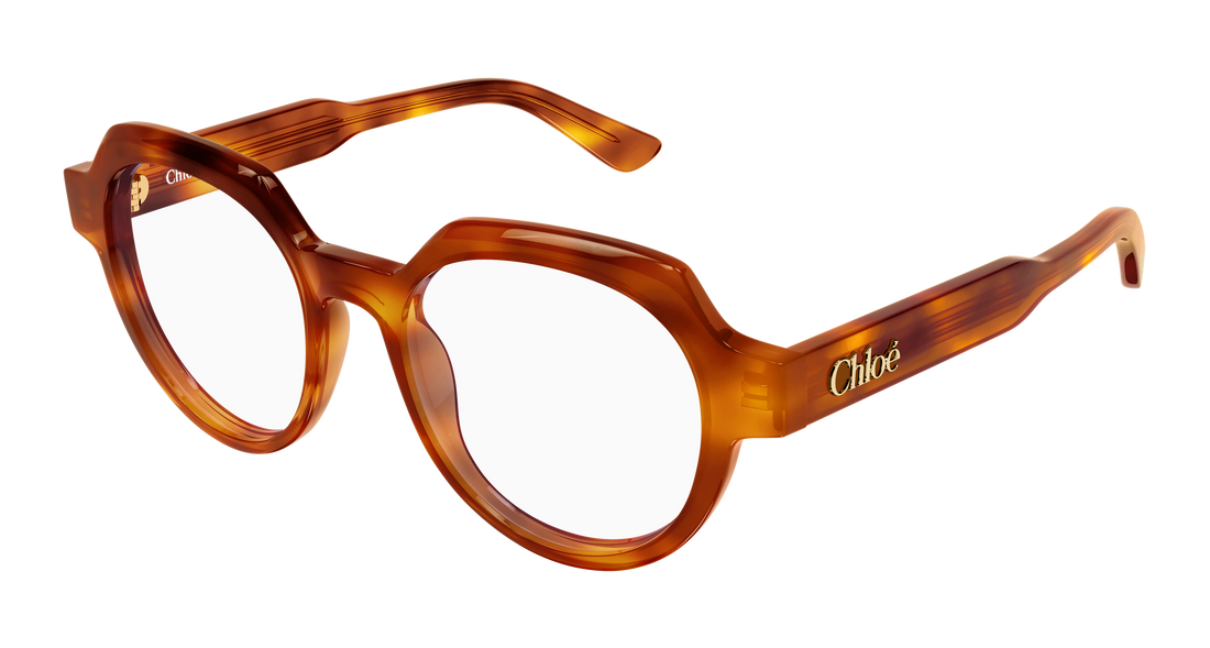Glasögon chloé ch0379o 002 havana geometrical/directional femenino storlek 51mm - Huvudvy