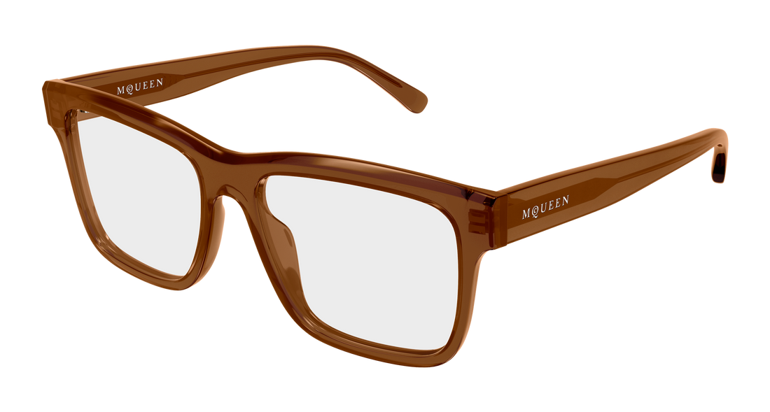 Gafas graduadas alexander mcqueen am0582o 004 marron rectangular / squared unisex talla 54mm - Vista principal