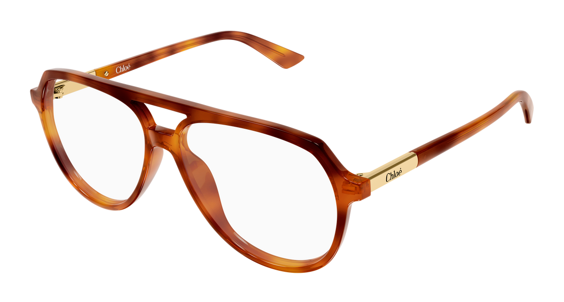 Lunettes de vue chloé ch0366o 002 havana pilot/navigator femenino taille 57mm - Vue principale