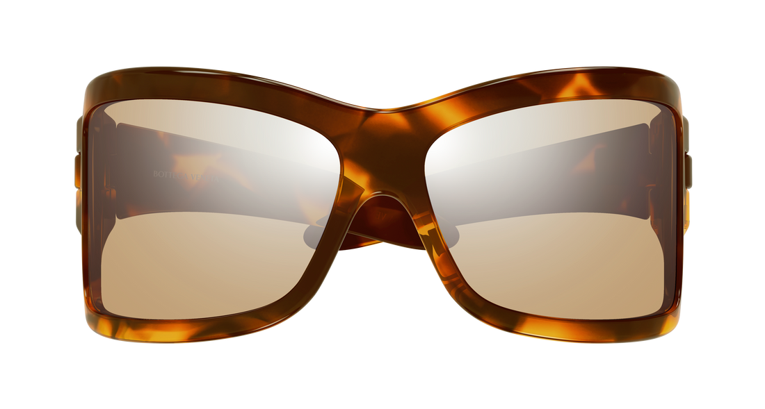 Óculos de sol bottega veneta bv1528s 001 havana rectangular / squared femenino tamanho 74mm - Vista de detalhe