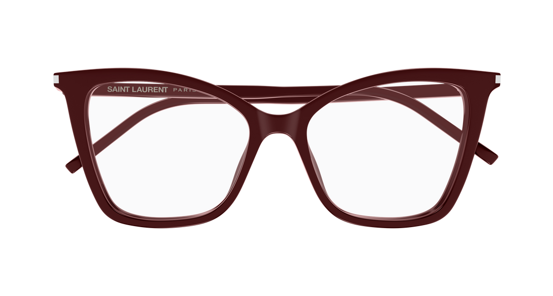 Óculos graduados saint laurent sl 386 020 burdeos cat eye femenino tamanho 55mm - Vista de detalhe
