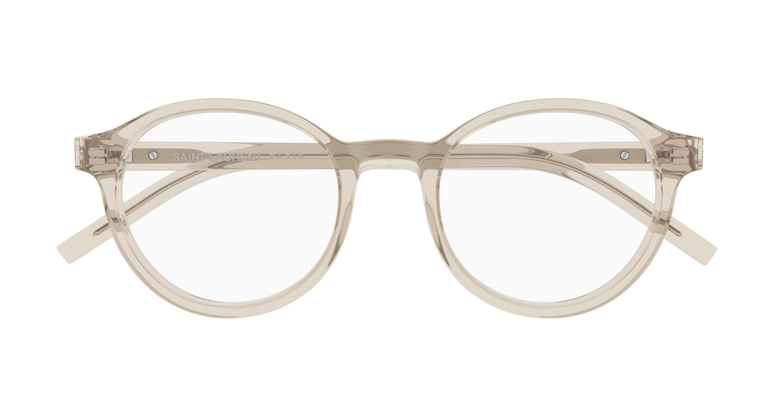 Prescription glasses saint laurent sl m163 004 beige round/oval/panthos unisex size 50mm - Detailed view