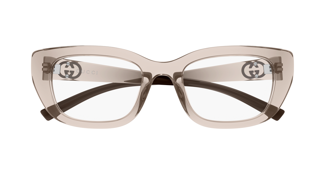 Brillen gucci gg2027o 004 marron cat eye femenino größe 52mm - Detailansicht