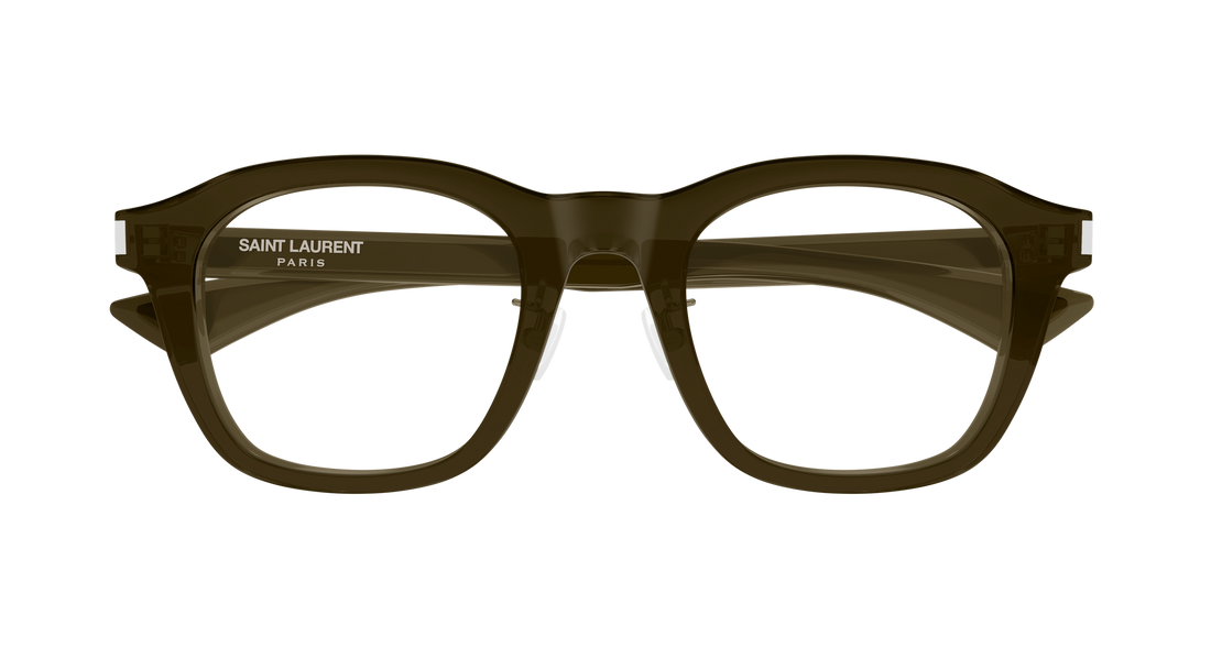 Óculos graduados saint laurent sl 880/j opt 004 marron round/oval/panthos unisex tamanho 48mm - Vista de detalhe