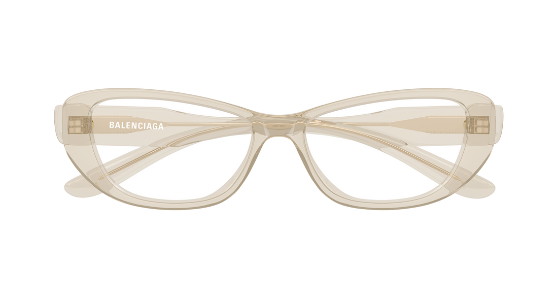 Óculos graduados balenciaga bb0514o 003 beige geometrical/directional femenino tamanho 55mm - Vista de detalhe