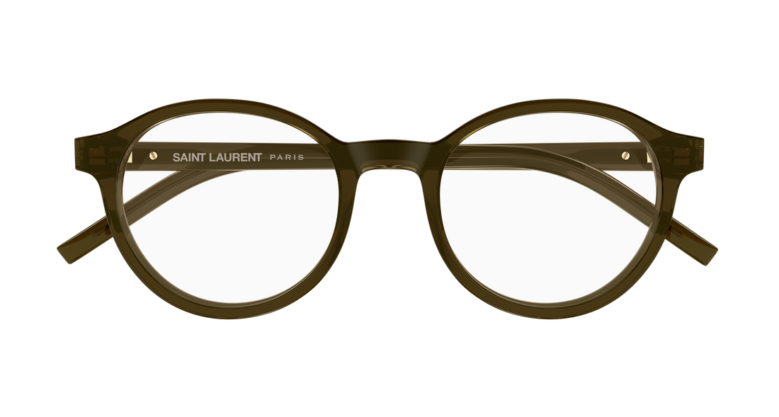Óculos graduados saint laurent sl m163 005 marron round/oval/panthos unisex tamanho 50mm - Vista de detalhe