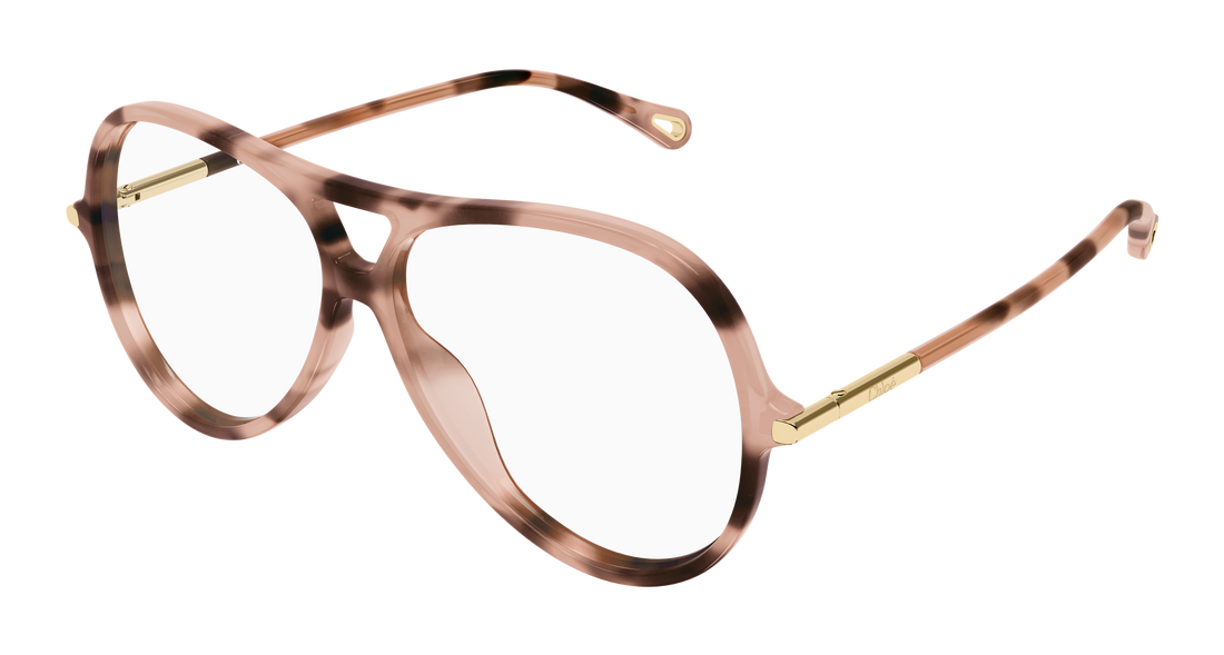Óculos graduados chloé ch0398o 003 havana round/oval/panthos femenino tamanho 59mm - Vista principal