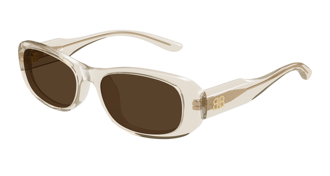 Lunettes de soleil balenciaga bb0511sk 004 beige rectangular / squared unisex taille 55mm - Vue principale
