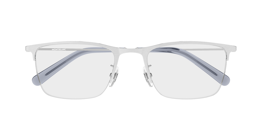 Occhiali da vista montblanc mb0502ol 006 plateado rectangular / squared masculino taglia 55mm - Vista dettagliata