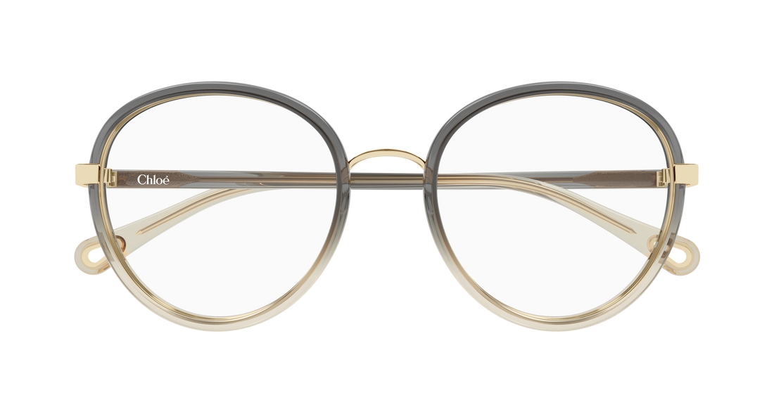 Lunettes de vue chloé ch0308o 005 gris round/oval/panthos femenino taille 53mm - Vue détaillée