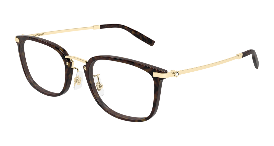 Prescription glasses montblanc mb0494oj 003 havana rectangular / squared masculino size 54mm - Main view