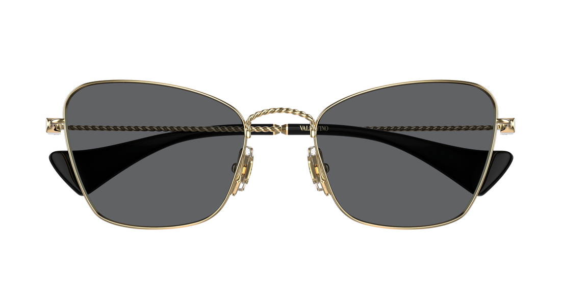 Óculos de sol valentino vg0063s 001 dorado cat eye femenino tamanho 52mm - Vista de detalhe