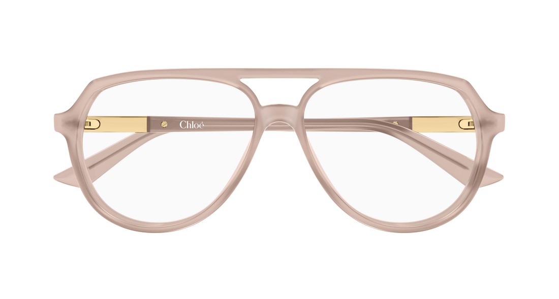 Lunettes de vue chloé ch0366o 004 beige pilot/navigator femenino taille 57mm - Vue détaillée