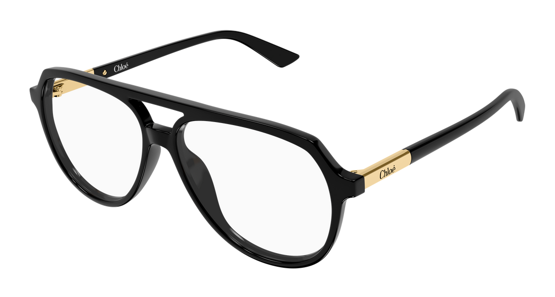 Glasögon chloé ch0366o 001 negro pilot/navigator femenino storlek 57mm - Huvudvy