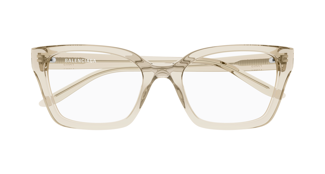 Occhiali da vista balenciaga bb0501o 005 beige cat eye femenino taglia 55mm - Vista dettagliata