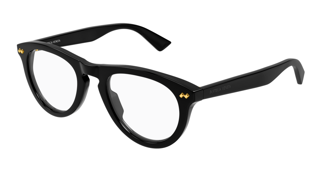 Óculos graduados bottega veneta bv1507o 006 negro round/oval/panthos unisex tamanho 52mm - Vista principal