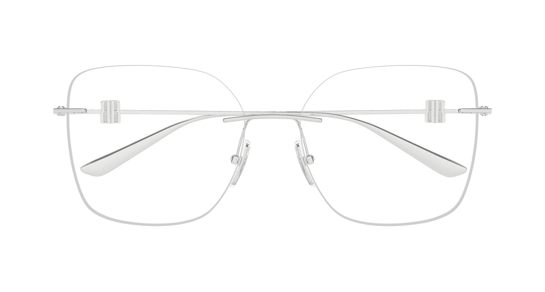 Lunettes de vue balenciaga bb0537o 001 plateado rectangular / squared femenino taille 58mm - Vue détaillée