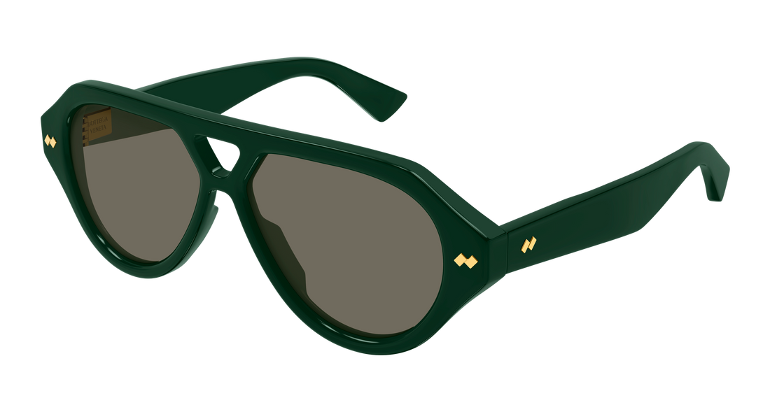 Óculos de sol bottega veneta bv1485s 005 verde pilot/navigator unisex tamanho 56mm - Vista principal