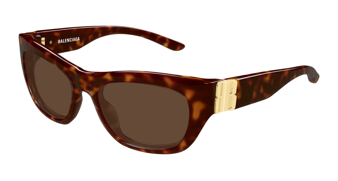 Óculos de sol balenciaga bb0506s 002 havana cat eye femenino tamanho 55mm - Vista principal