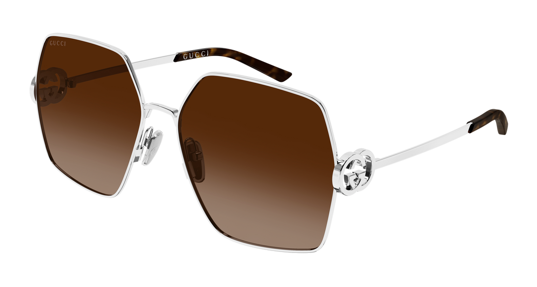 Óculos de sol gucci gg2163s 003 plateado rectangular / squared femenino tamanho 61mm - Vista principal