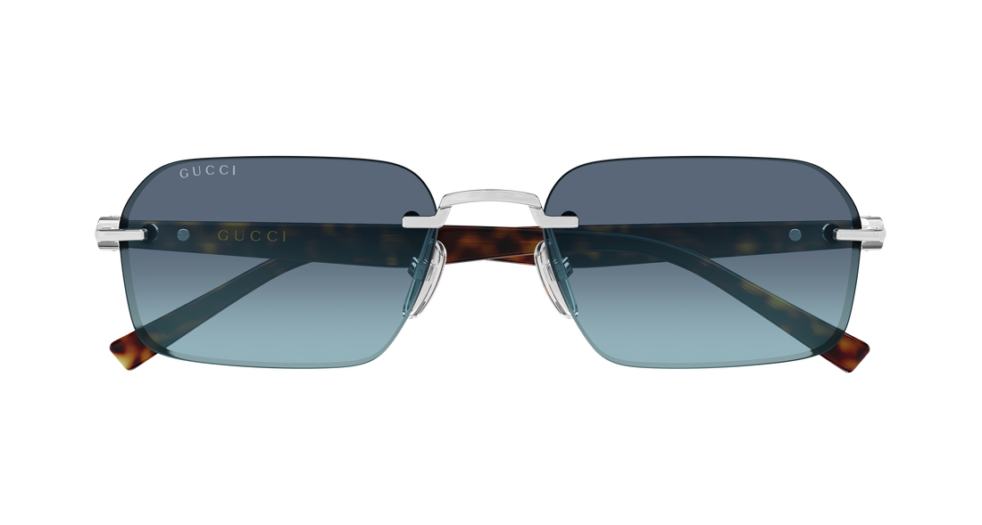 Lunettes de soleil gucci gg2259s 004 plateado rectangular / squared masculino taille 55mm - Vue détaillée