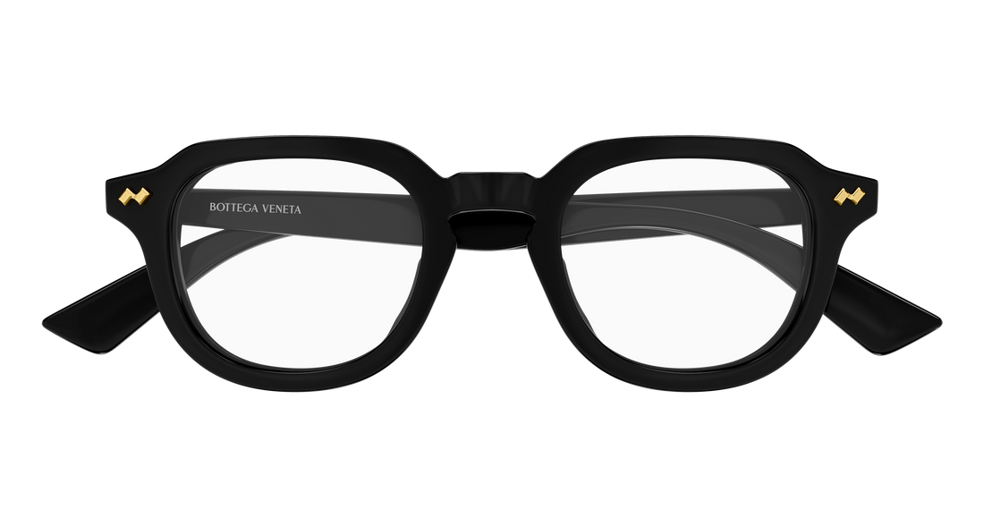 Óculos graduados bottega veneta bv1505o 005 negro round/oval/panthos masculino tamanho 48mm - Vista de detalhe