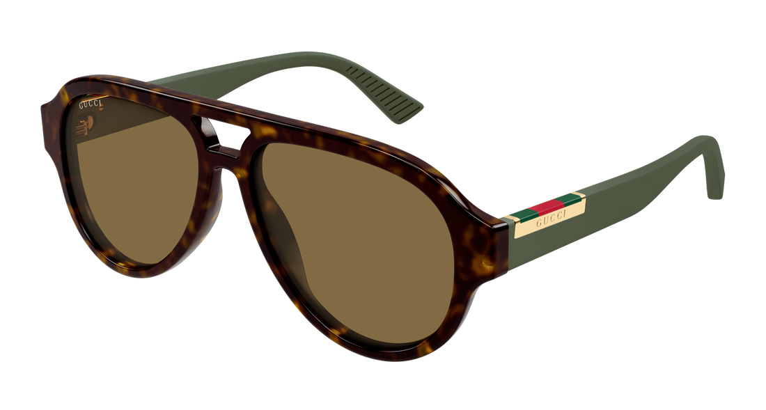 Lunettes de soleil gucci gg2088s 004 havana pilot/navigator masculino taille 55mm - Vue principale