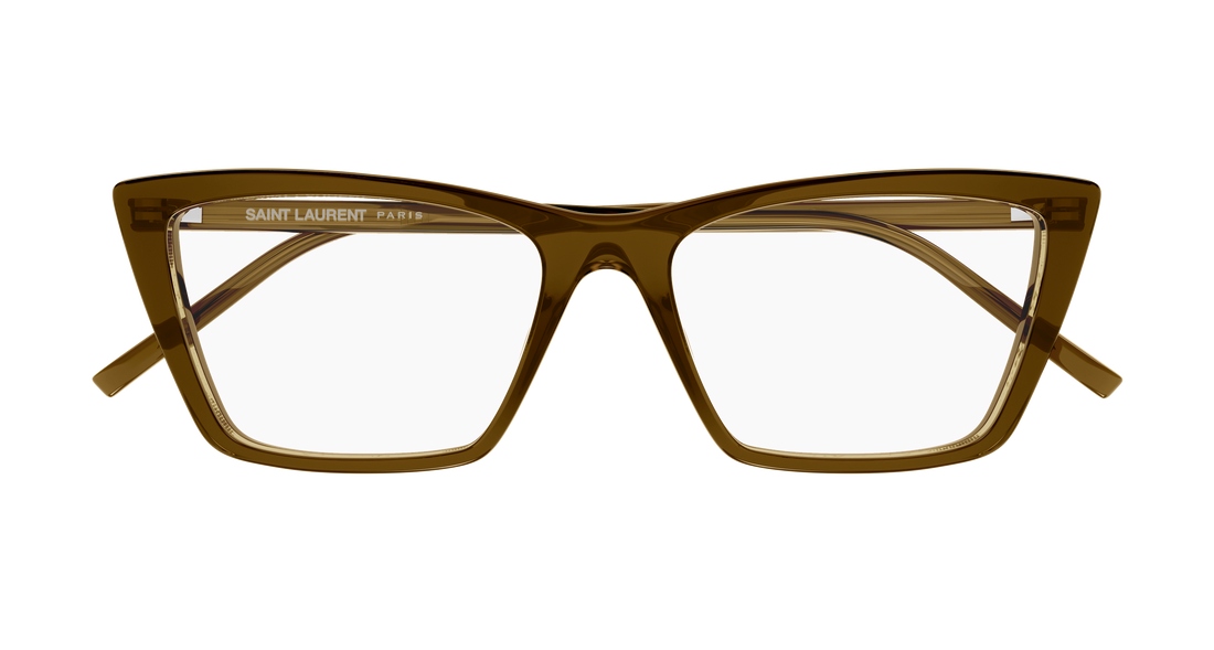 Prescription glasses saint laurent sl 737 mica thin opt 009 marron rectangular / squared femenino size 54mm - Detailed view