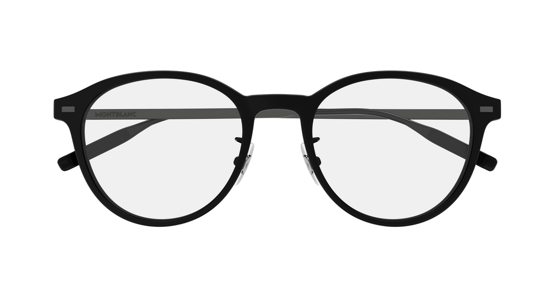 Óculos graduados montblanc mb0507oa 002 negro round/oval/panthos masculino tamanho 52mm - Vista de detalhe